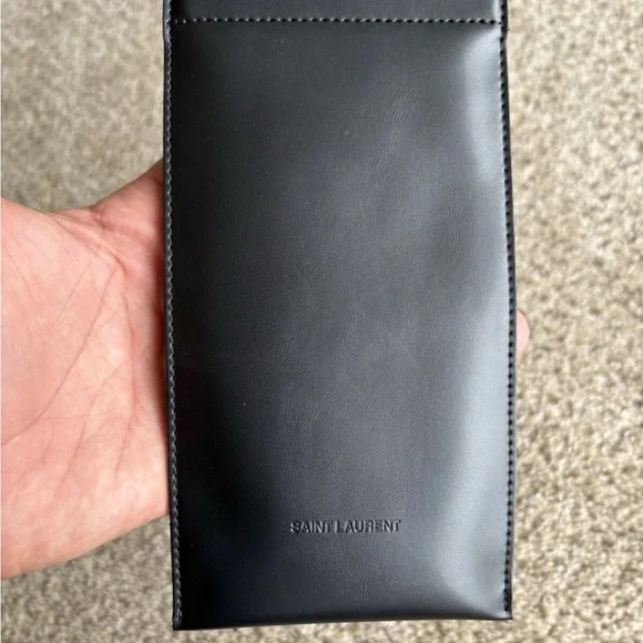 Saint Laurent Black Leather sunglasses case only - Picture 3 of 7